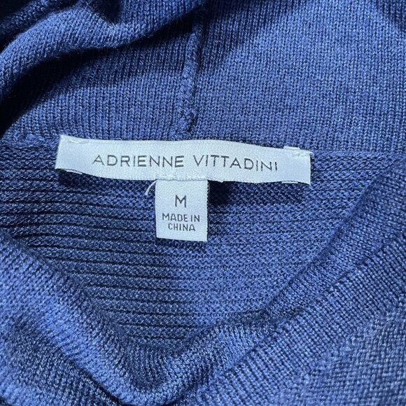 Adrienne Vittadini Cowl Neck Tunic Sweater Navy Heather Lightweight Size M - Picture 14 of 16